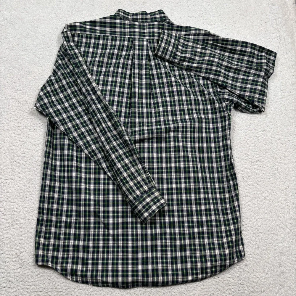 Polo Ralph Lauren Button Down‎ Shirt Mens XL (FITS M) Navy Blue Green Plaid Pony